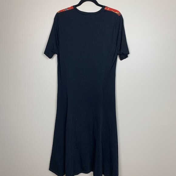 Zara Basic Chain Printed Midi Dress Black Knit Size XL - Picture 7 of 7